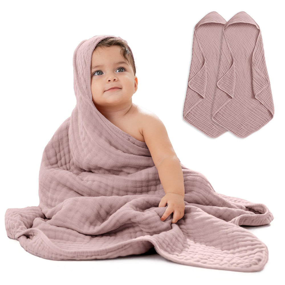Comfy Cubs hooded towel with 6-layer design for durable baby bath time warmth