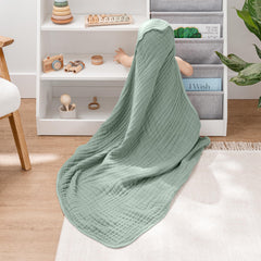 Comfy Cubs hooded towel six-layer fabric close-up highlights durability and plush feel