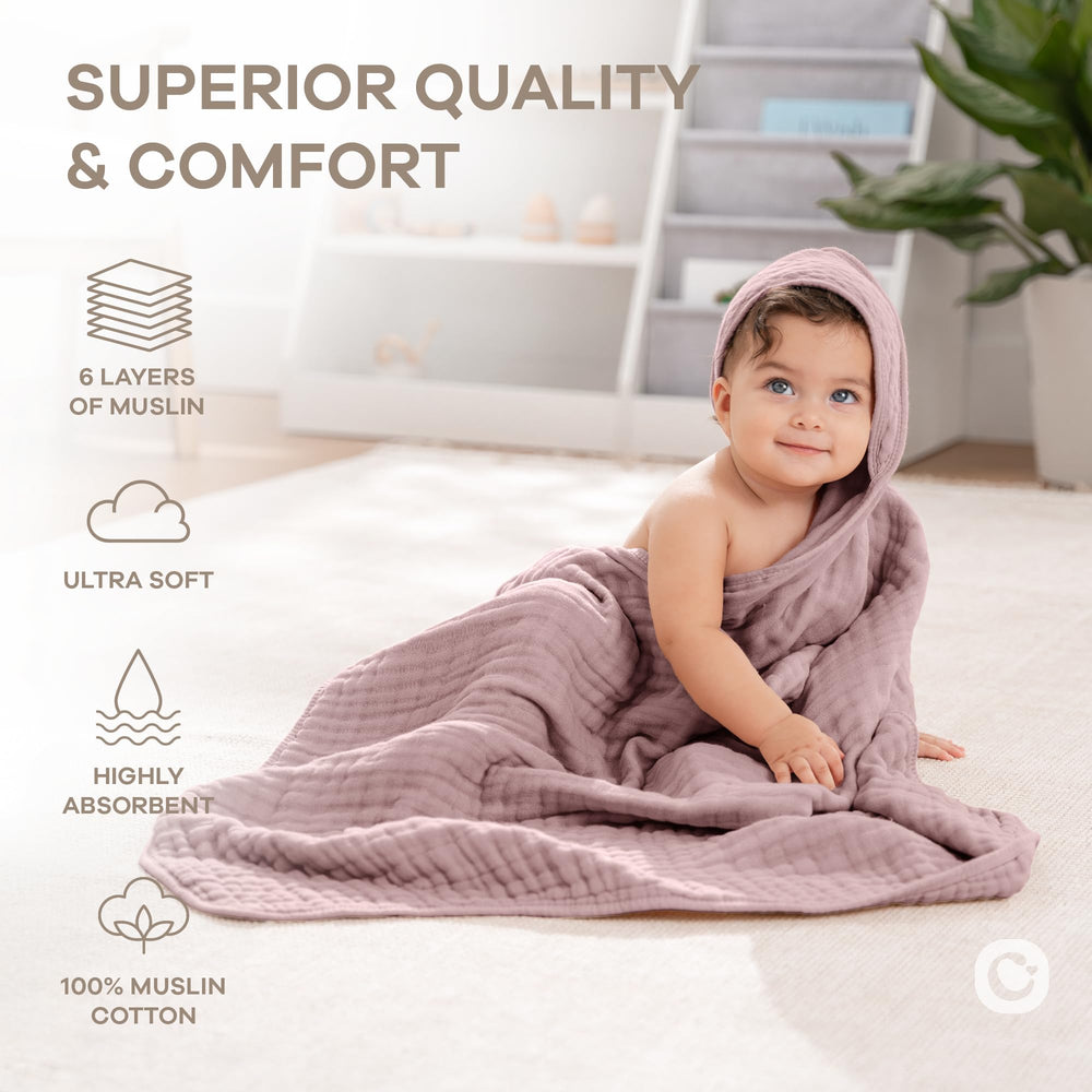 Comfy Cubs hooded towel highly absorbent bath time essential
