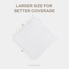 Comfy Cubs hooded towel 32x32 inches provides generous coverage