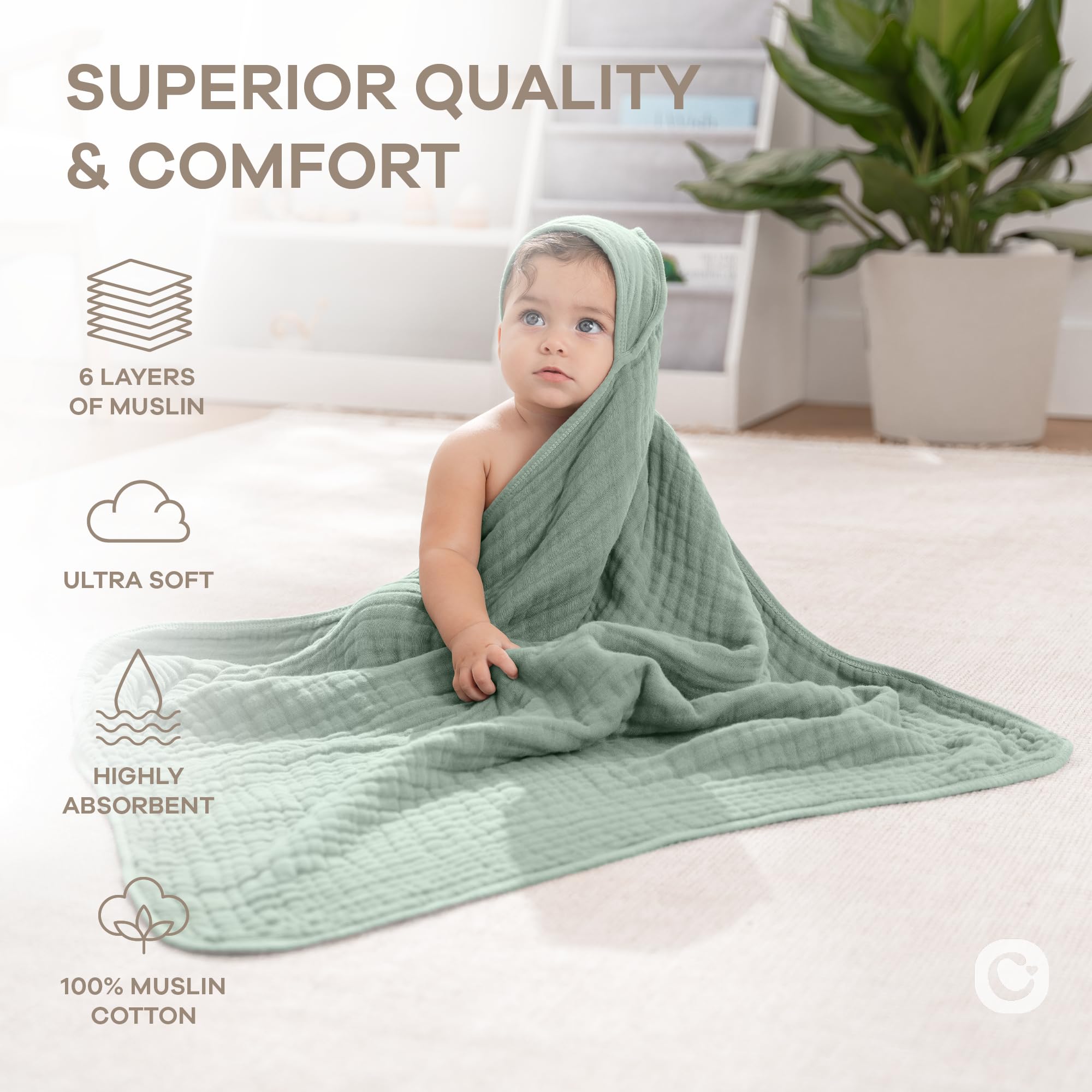Comfy Cubs hooded towel two-pack displayed in bathroom for bath-time utility