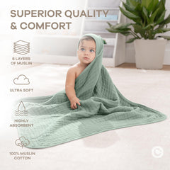 Comfy Cubs hooded towel two-pack displayed in bathroom for bath-time utility