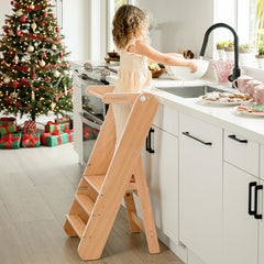 Comfy Cubs kids step stool provides three height levels for growing independence at sinks and counters.
