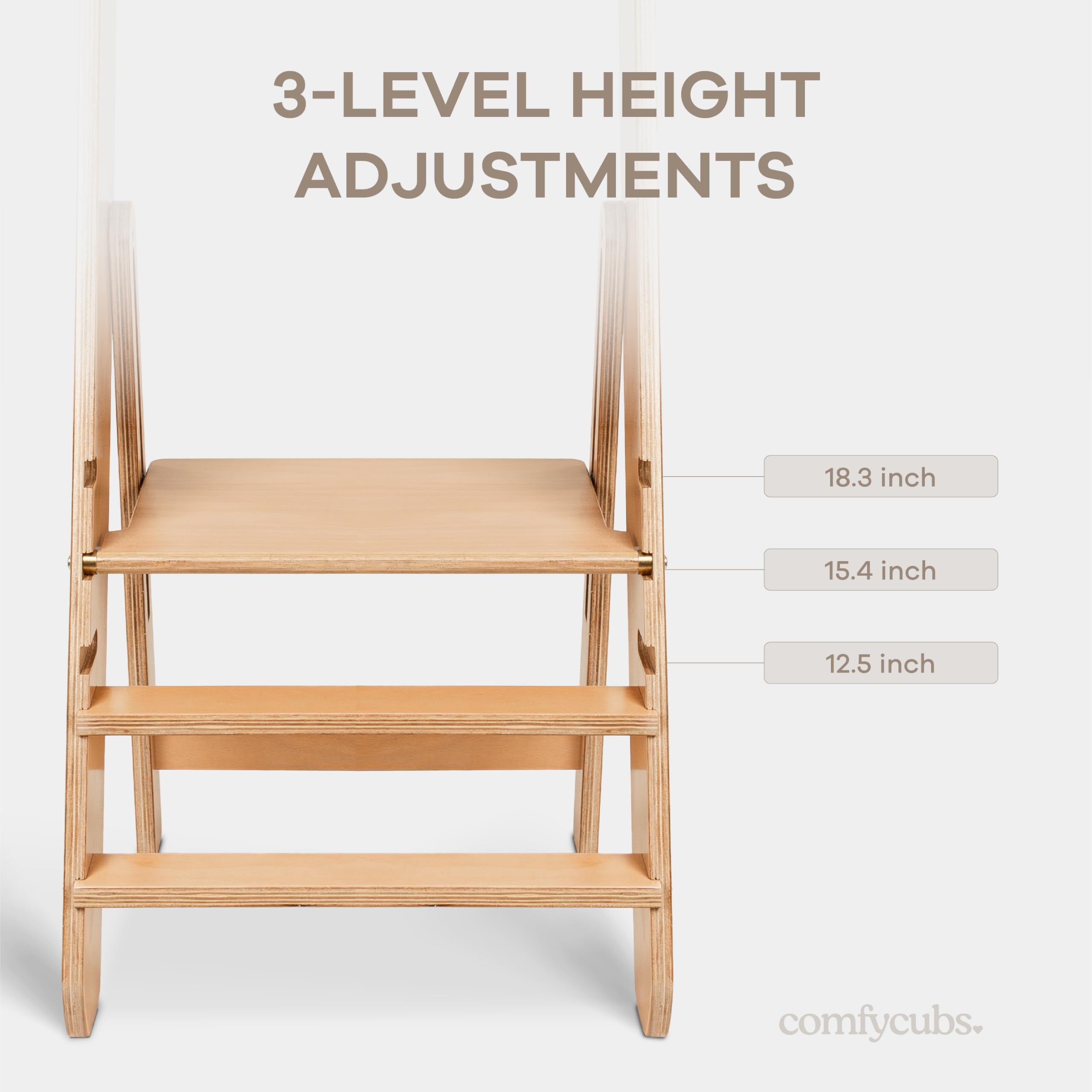 Comfy Cubs Montessori-inspired design blends with natural wood and supports independent daily routines.