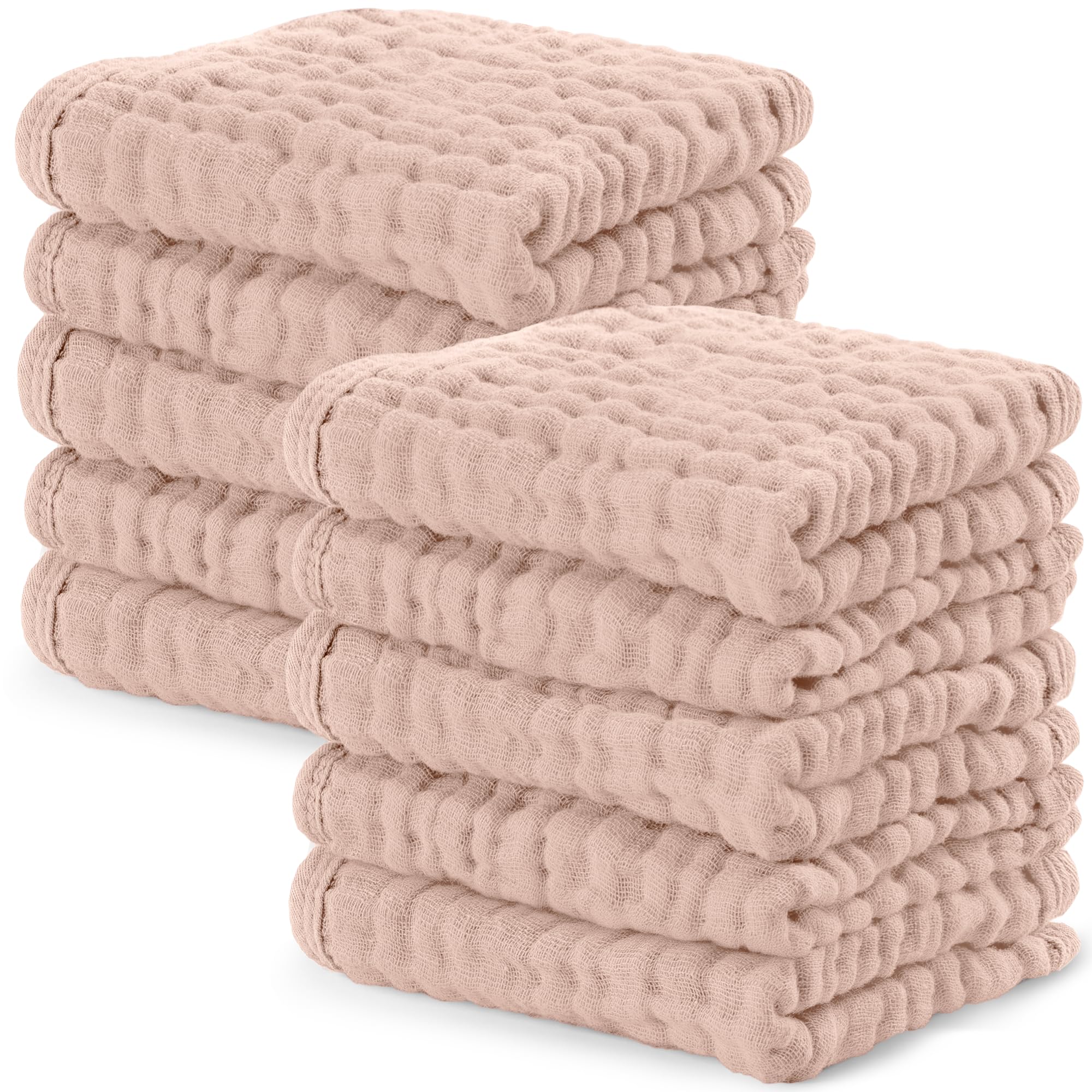 Comfy Cubs muslin baby washcloths 6-layer-absorbent: gentle bath time cleanup for delicate skin.