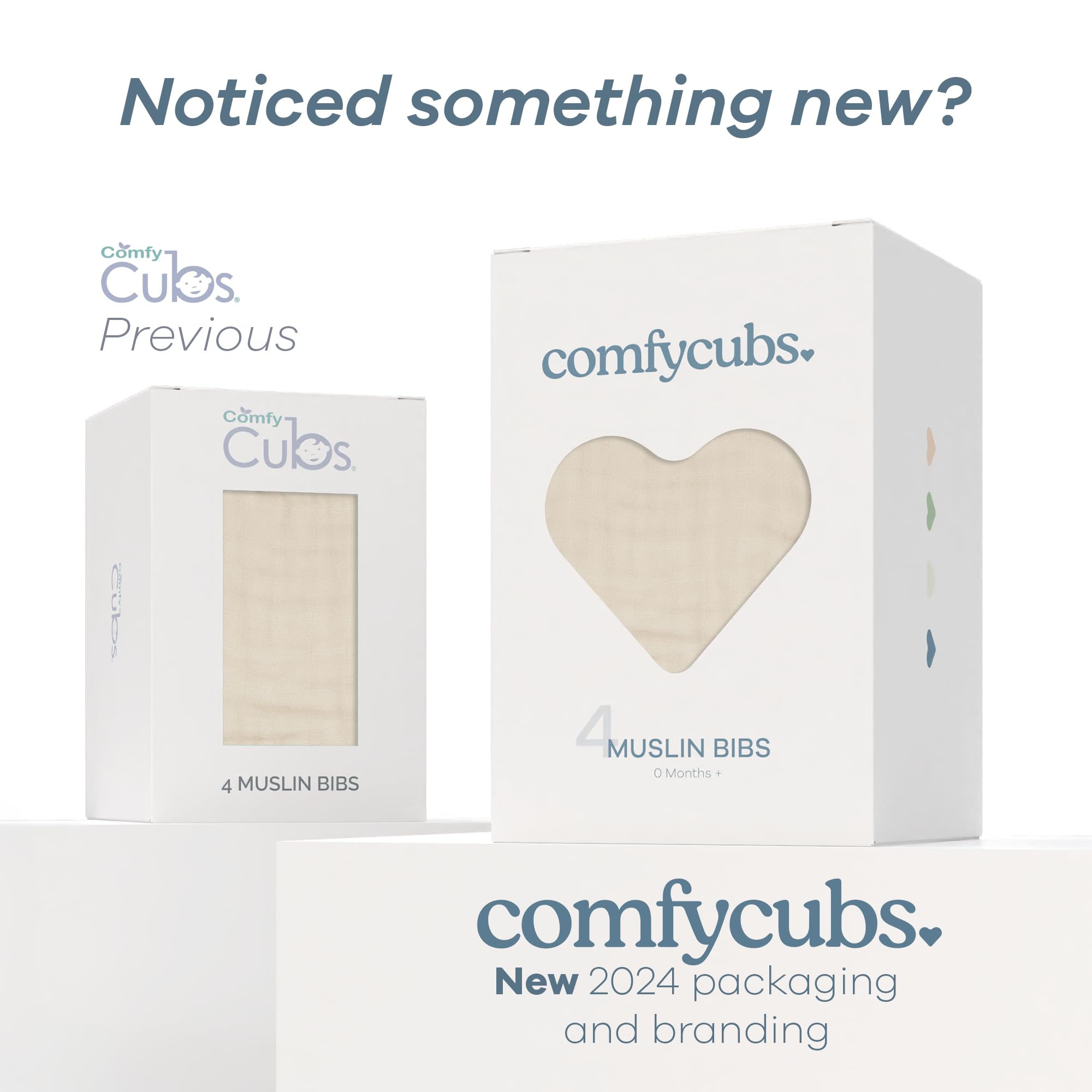 Comfy Cubs muslin bib gift box ready for baby showers and gifting.