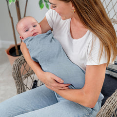 Comfy Cubs muslin blanket closeup highlights soft texture for cozy snuggles.