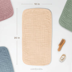 Comfy Cubs 20x10 burp cloths provide full shoulder coverage and mess containment.