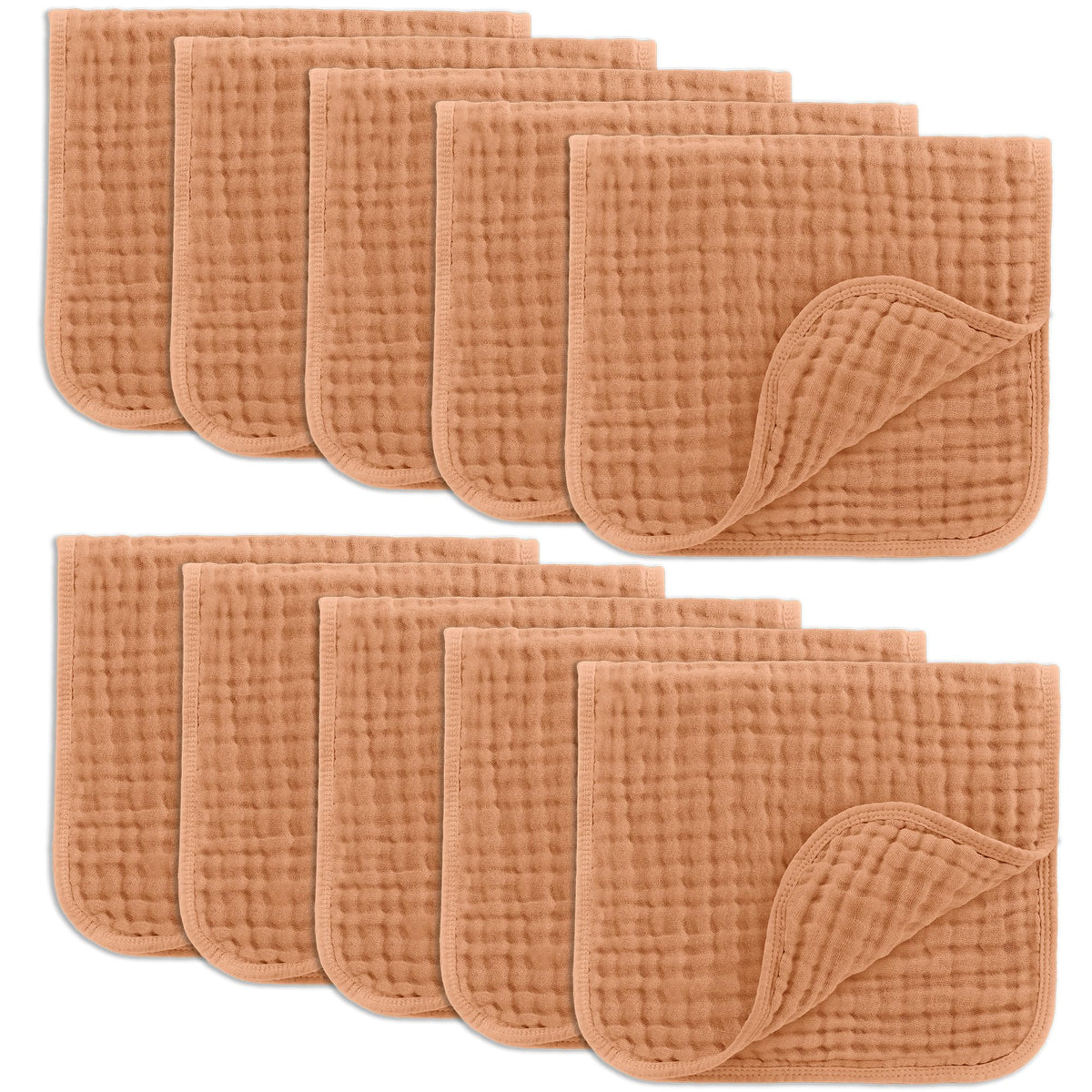 Comfy Cubs muslin burp cloths 20x10 pack-10 with soft, breathable fabric for gentle baby care