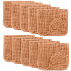 Comfy Cubs muslin burp cloths 20x10 pack-10 with soft, breathable fabric for gentle baby care