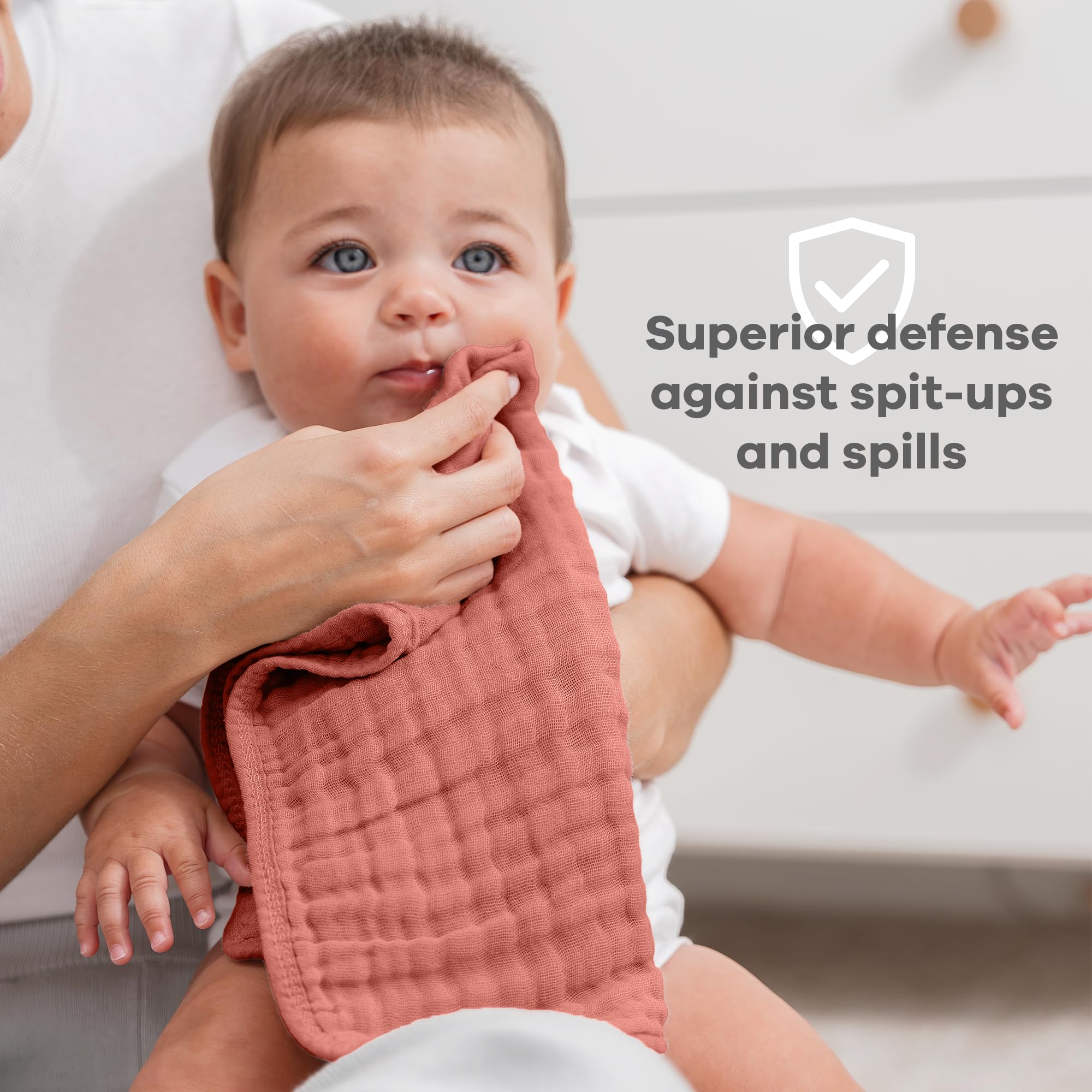 Comfy Cubs Muslin Burp Cloths gift-pack-display emphasizes ready-to-gift packaging for baby showers.