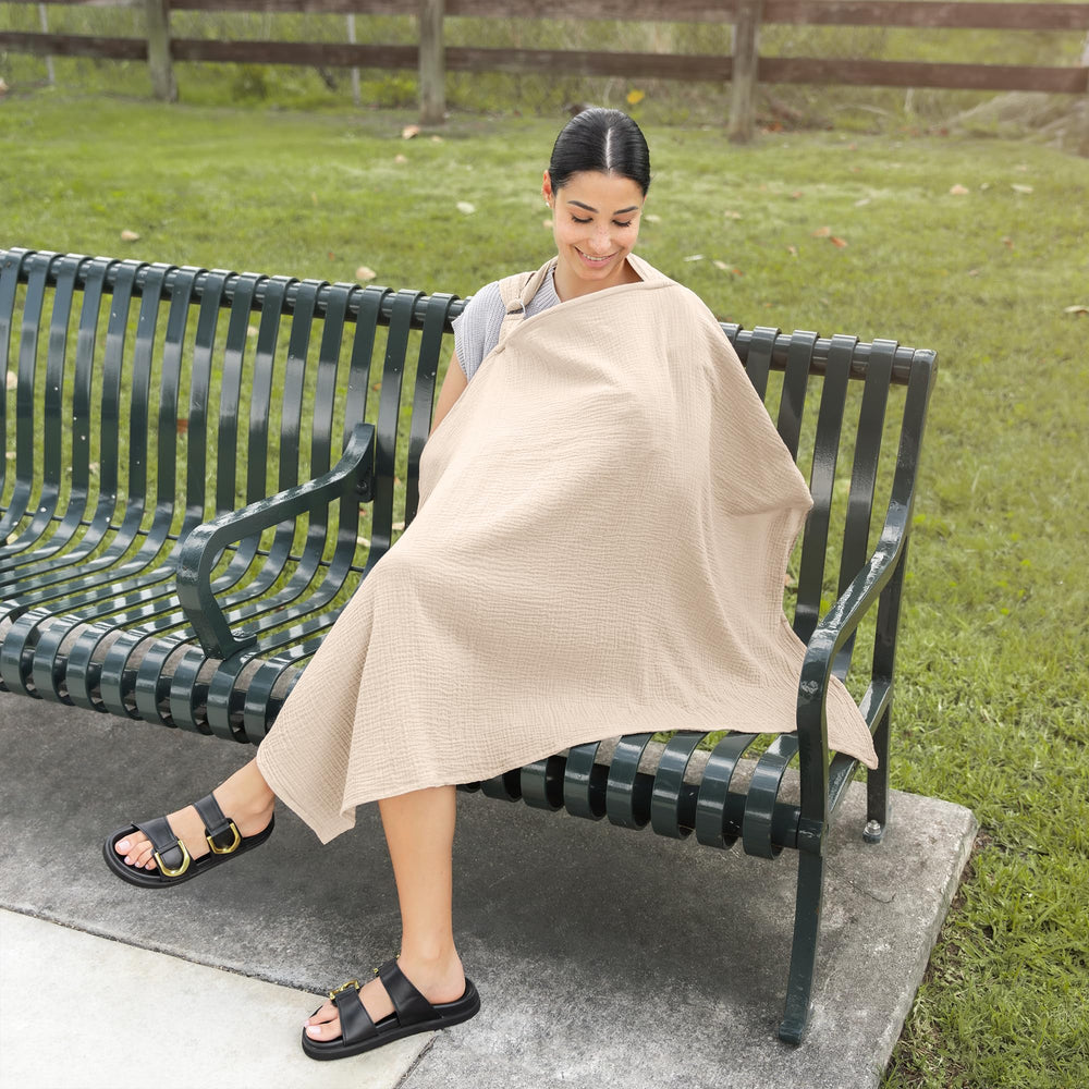Comfy Cubs Muslin Nursing Cover packaging box signals gift-ready presentation.