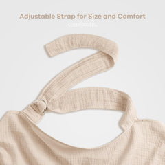 Comfy Cubs Muslin Nursing Cover round-neck opening highlights visibility and airflow during feeding.