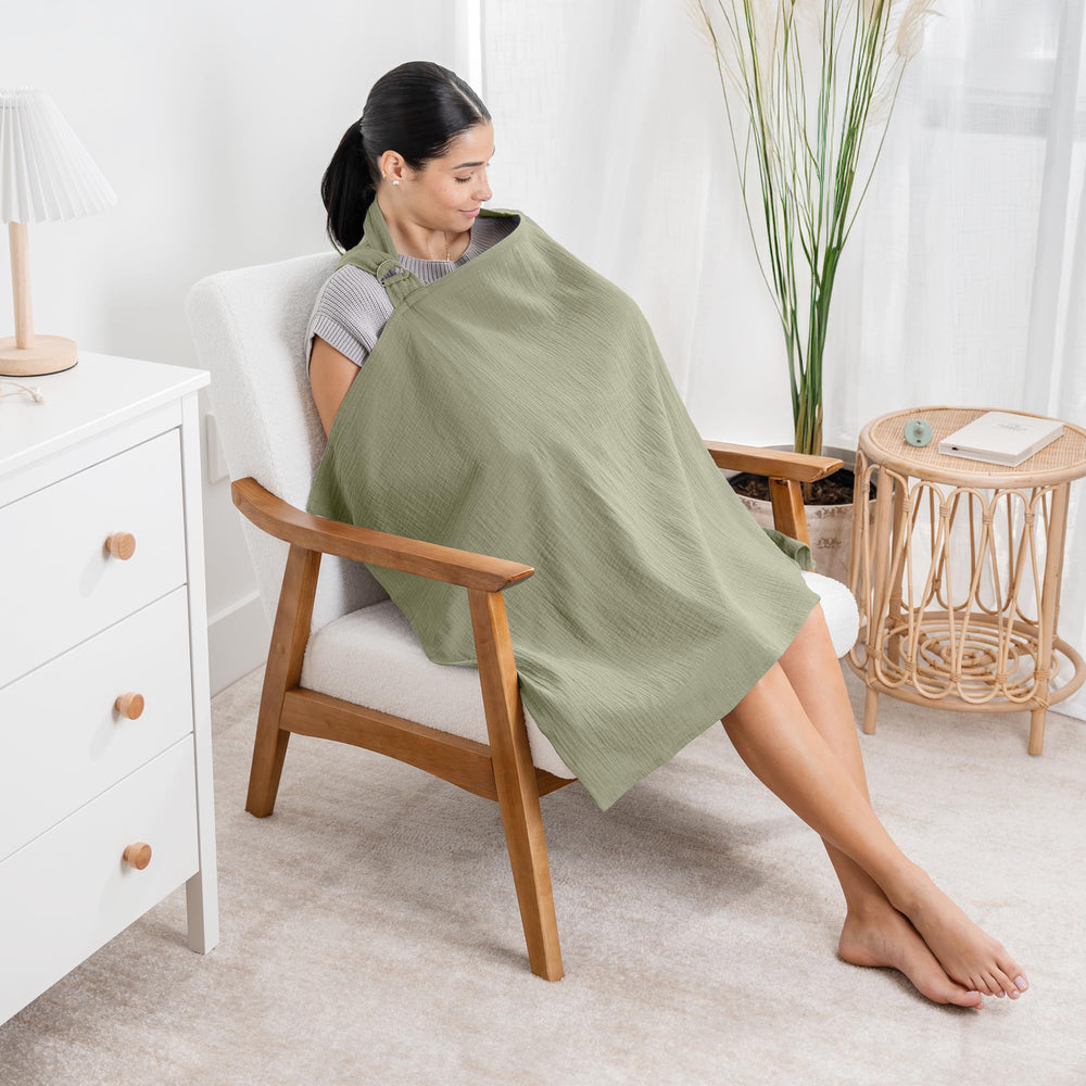 Comfy Cubs nursing cover rounded neck opening for baby visibility during feeds