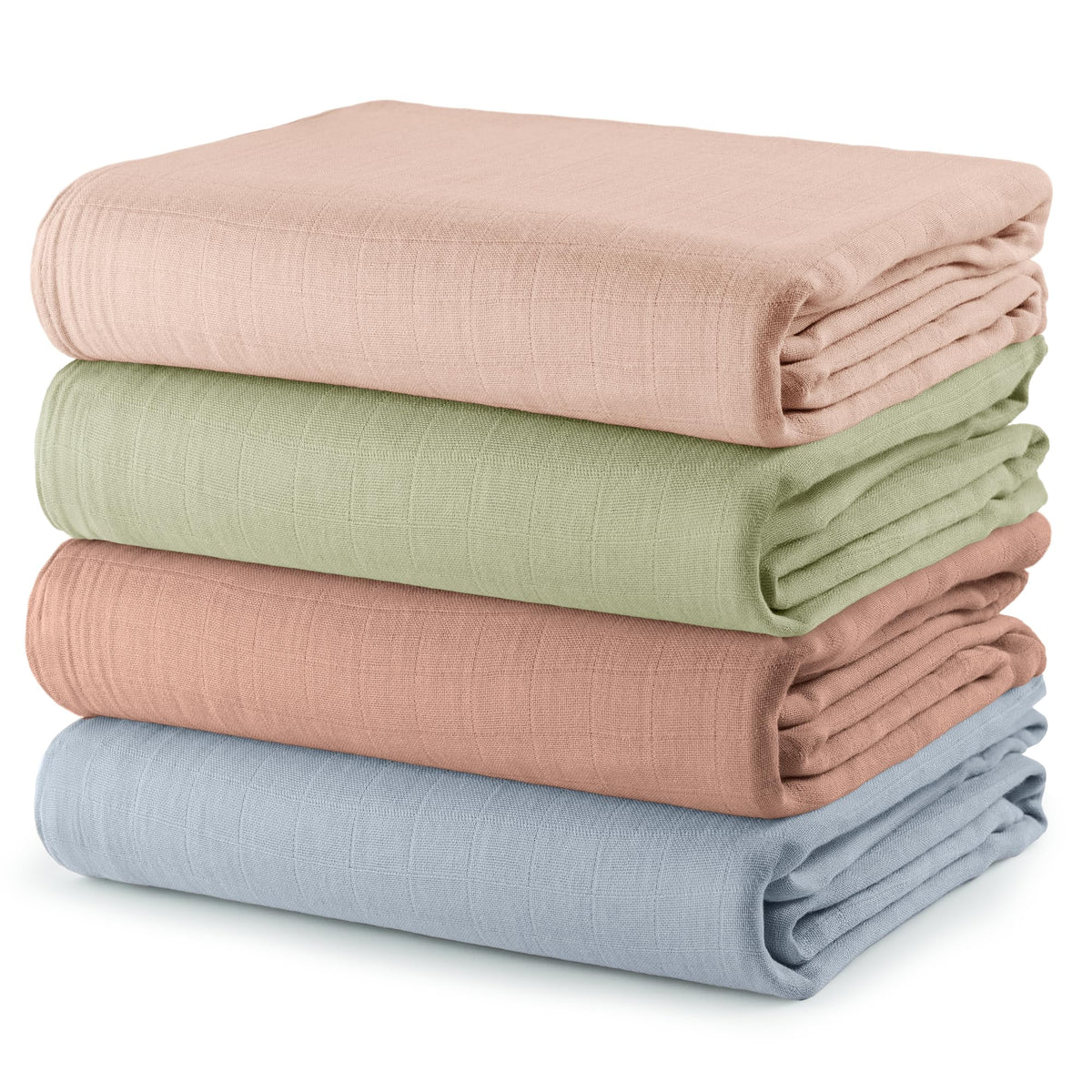 Comfy Cubs muslin swaddle blanket 47x47 provides secure swaddling and full-coverage comfort.