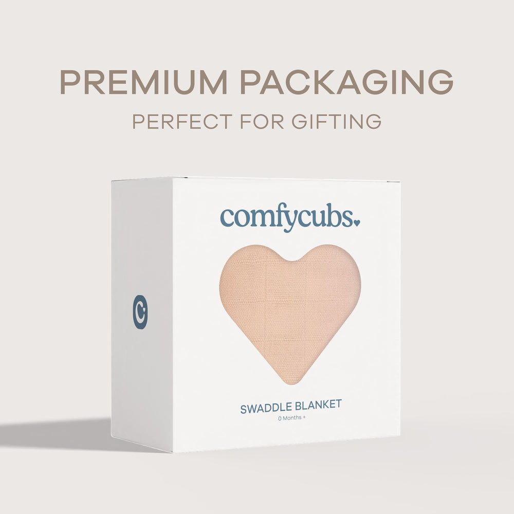 Comfy Cubs muslin swaddle blanket stroller shade and absorbent fabric for everyday spills.
