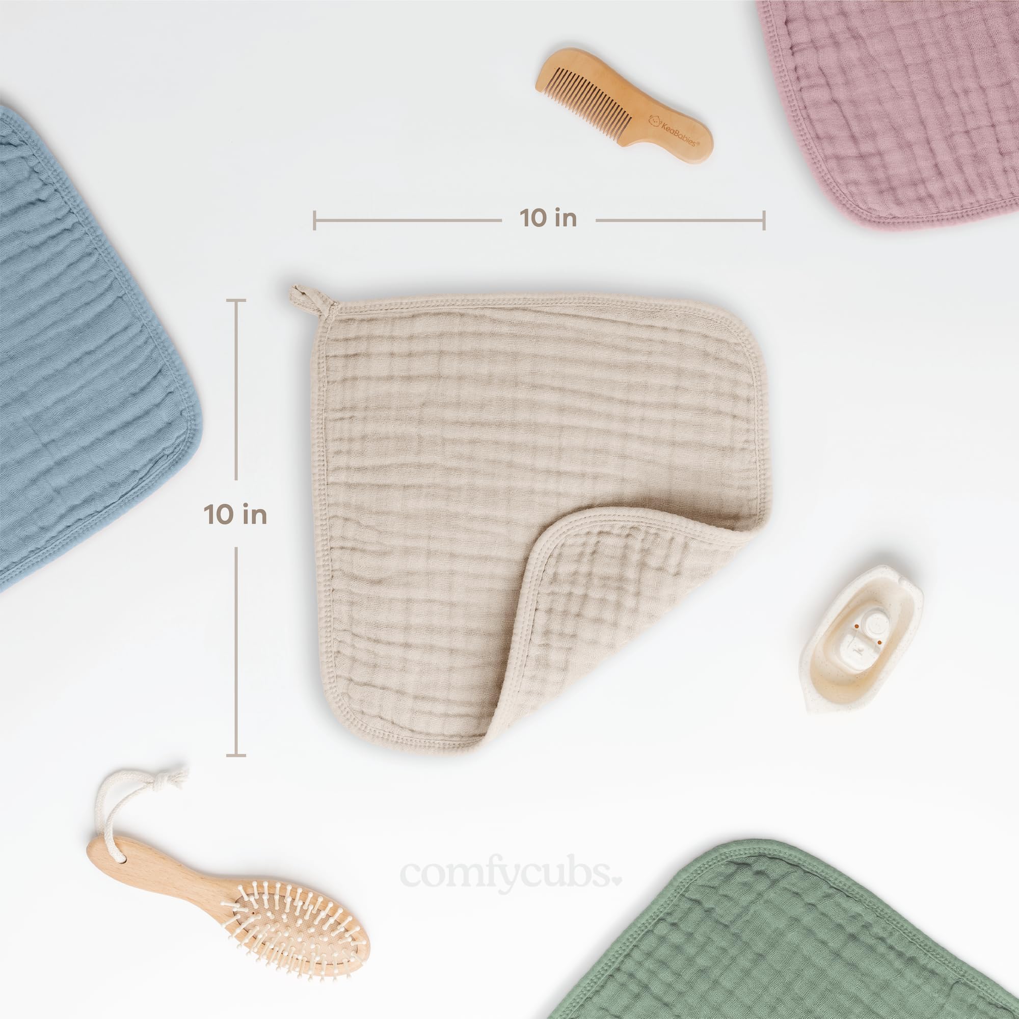 Comfy Cubs washcloths 6-layer texture absorbs spills efficiently