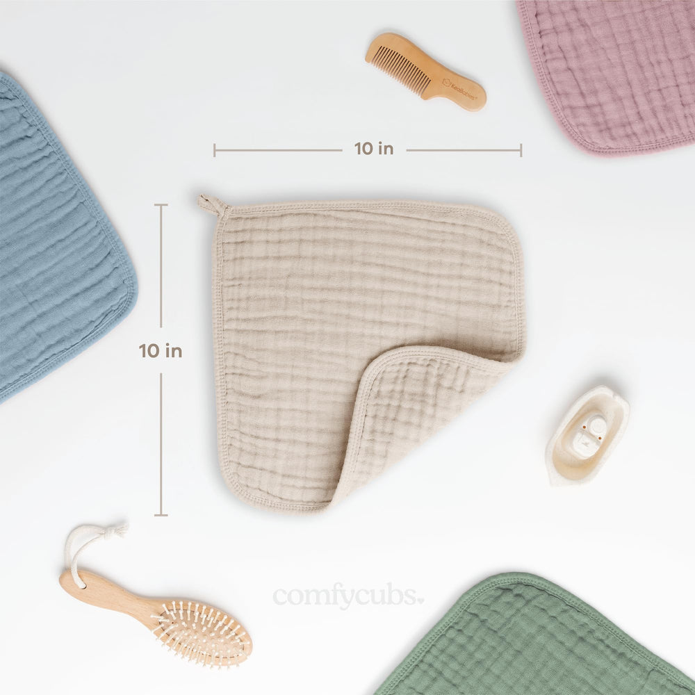 Comfy Cubs washcloths 6-layer texture absorbs spills efficiently