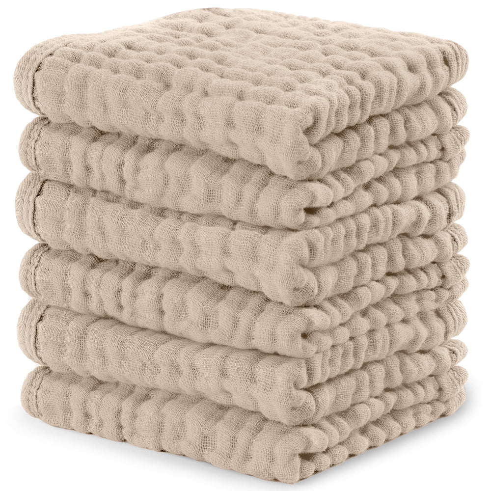 Comfy Cubs Muslin washcloth close-up shows soft 6-layer cotton
