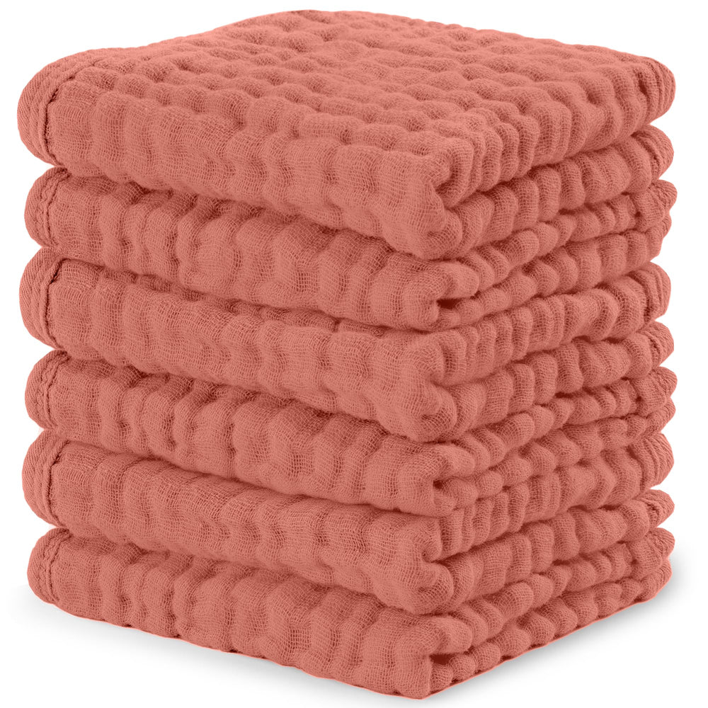Comfy Cubs Muslin washcloths packaging in dusty rose, ideal for a gift-ready baby shower.