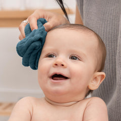 Comfy Cubs Muslin Washcloths Neptune 10x10 size provides ample coverage for babies or makeup removal.