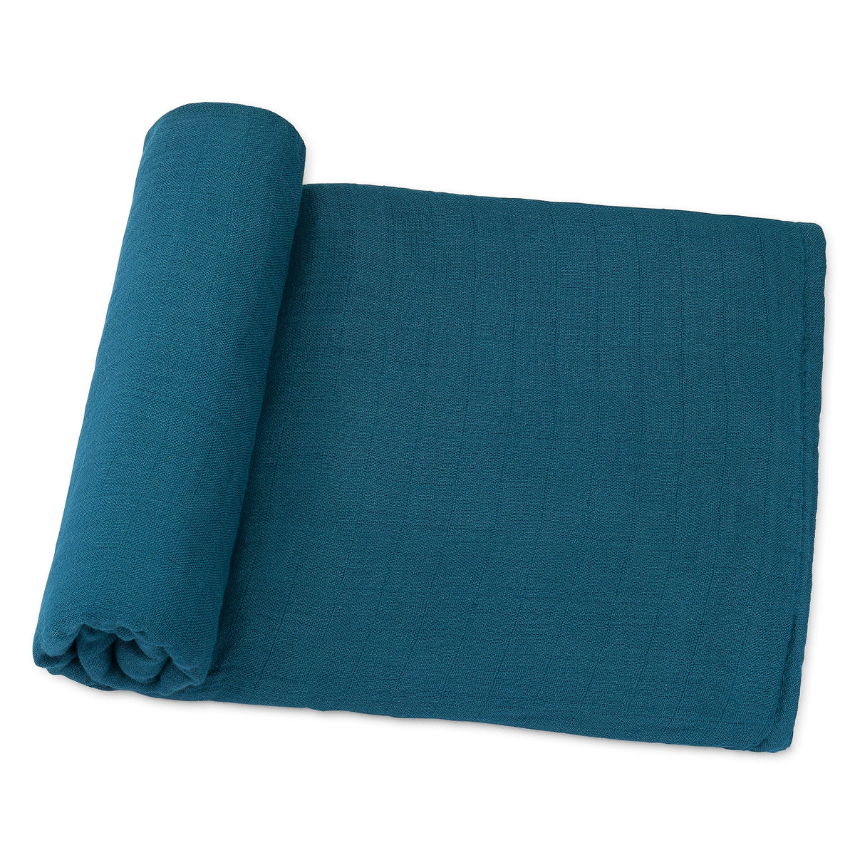 Comfy Cubs Neptune muslin swaddle blanket offers full coverage for secure swaddling and cozy days.