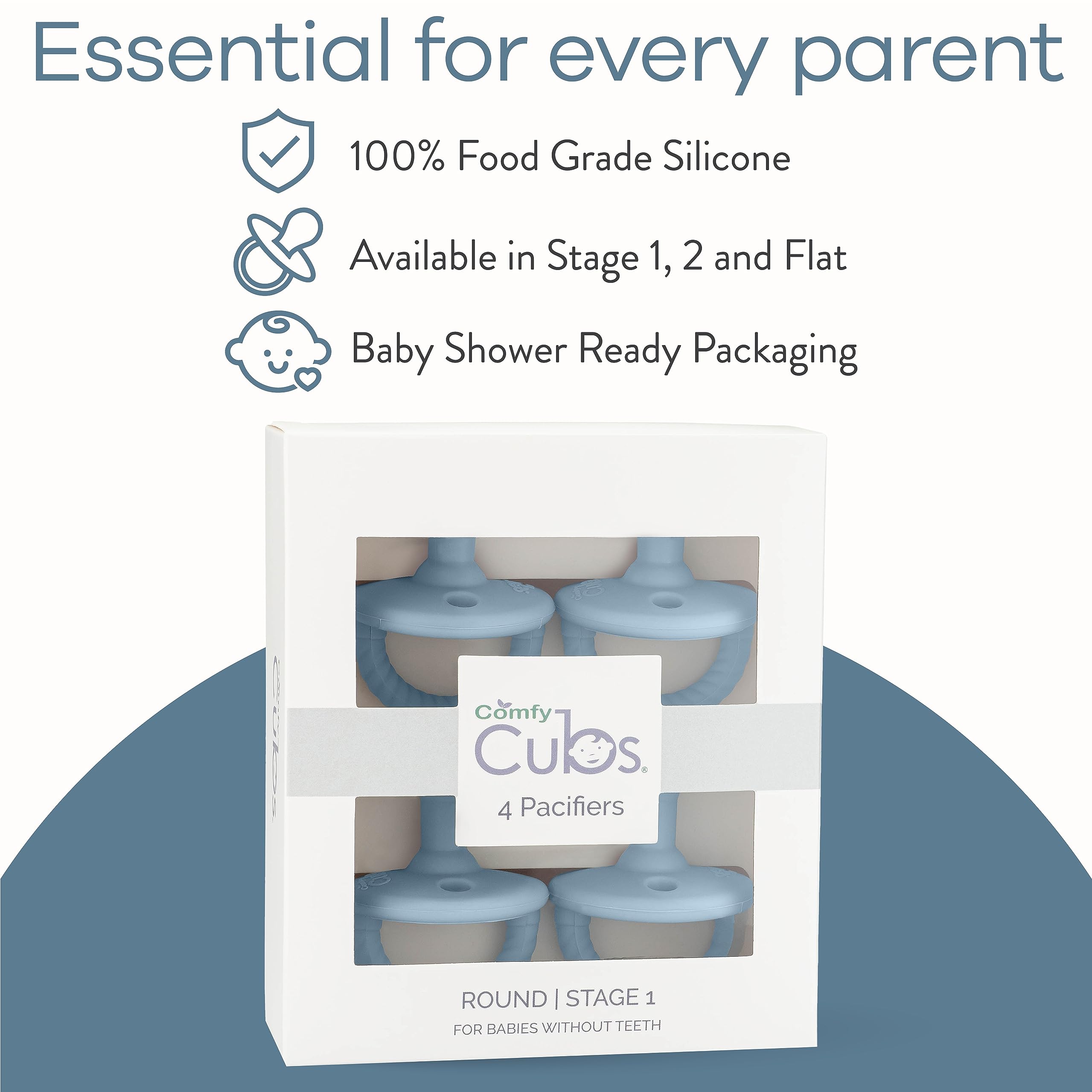 Comfy Cubs pacifier blue pack-with-clip option helps keep pacifier handy