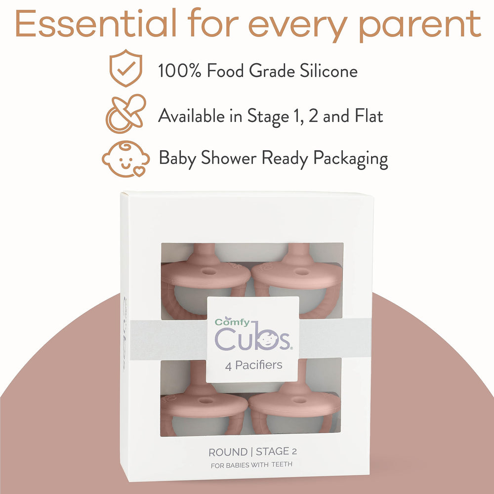 Comfy Cubs clips color options accompany pacifiers for secure, on-the-go use.
