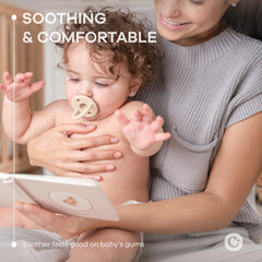 Comfy Cubs durable silicone construction withstands daily use while protecting tender gums.