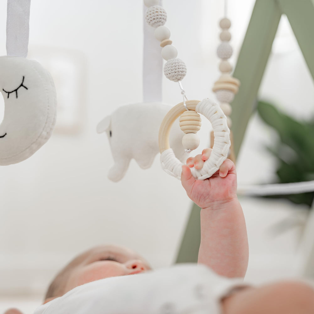 Comfy Cubs play gym tool-free assembly demonstrates quick setup for busy parents.