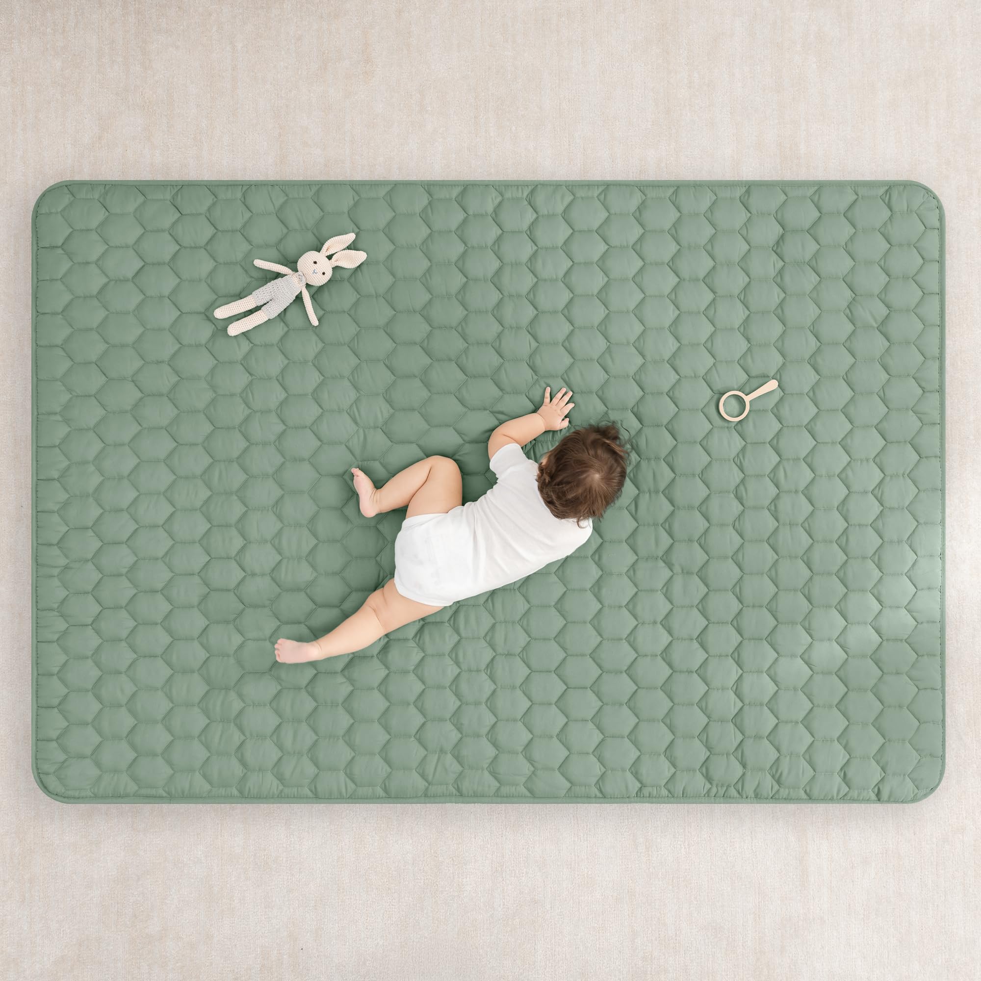 Comfy Cubs play mat non-slip bottom fern ensures stable floor for toddlers