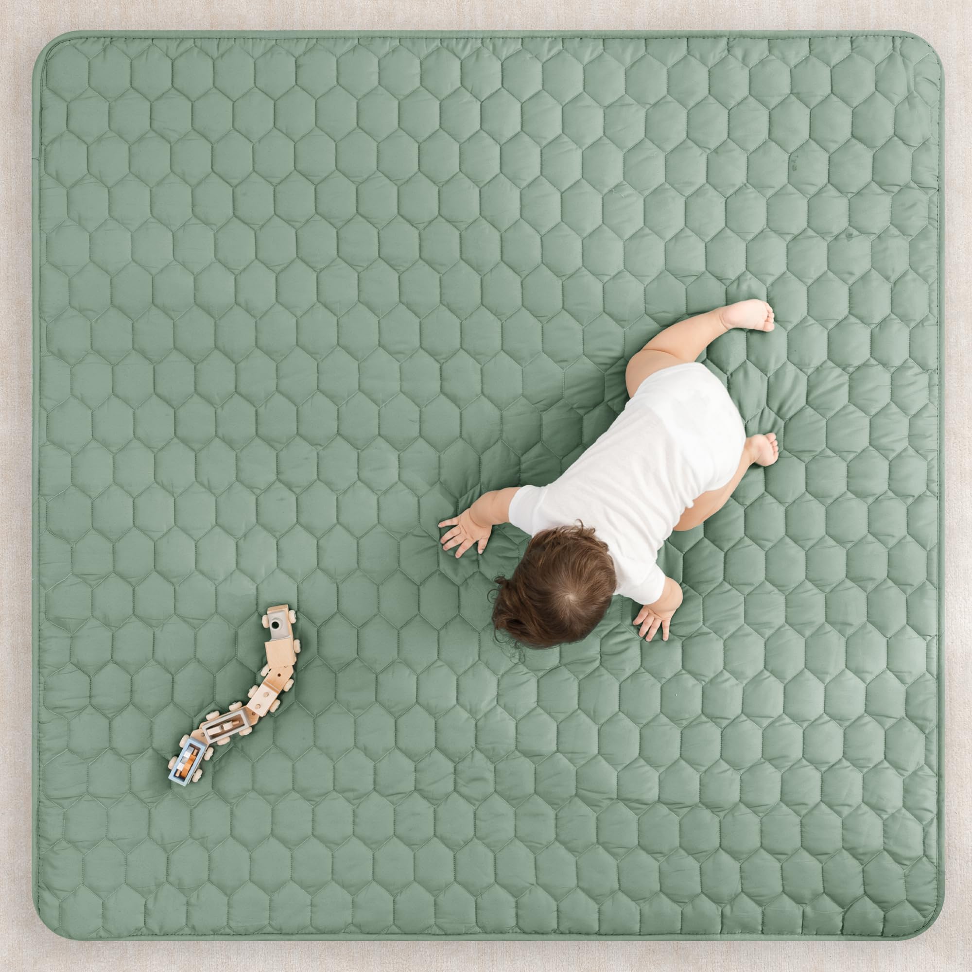 Comfy Cubs play mat non-slip bottom keeps toddlers steady.