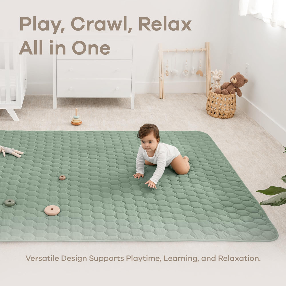 Comfy Cubs Fern rectangle play mat durable material and easy-clean surface