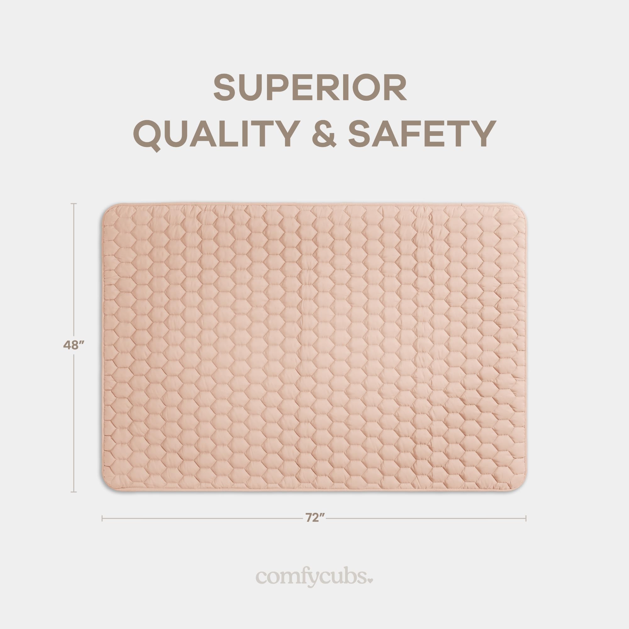 Comfy Cubs rectangle play mat blush spread-out surface supports spacious play