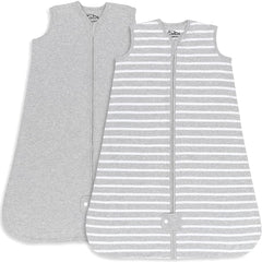 Comfy Cubs sleep sack gray front view, cozy 12-18 month fit for peaceful nights.