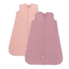 Comfy Cubs Sleep Sack blush-mauve fabric closeup shows soft cotton for peaceful sleep