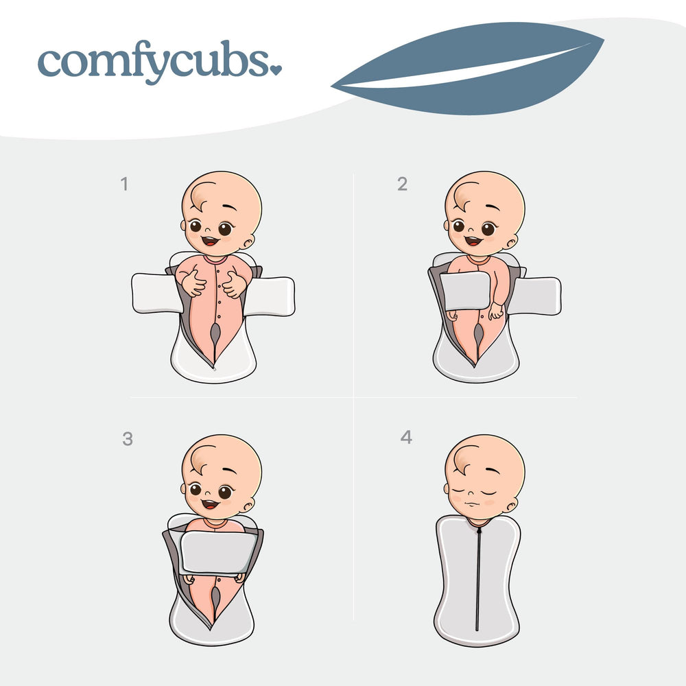 Comfy Cubs sleep sack in Nomadic blue ready to help baby self-soothe