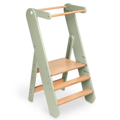Comfy Cubs fold-flat stool demonstrates space-saving storage for small homes.