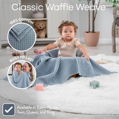 Comfy Cubs waffle blanket in a nursery setting showcases timeless style and soft comfort.