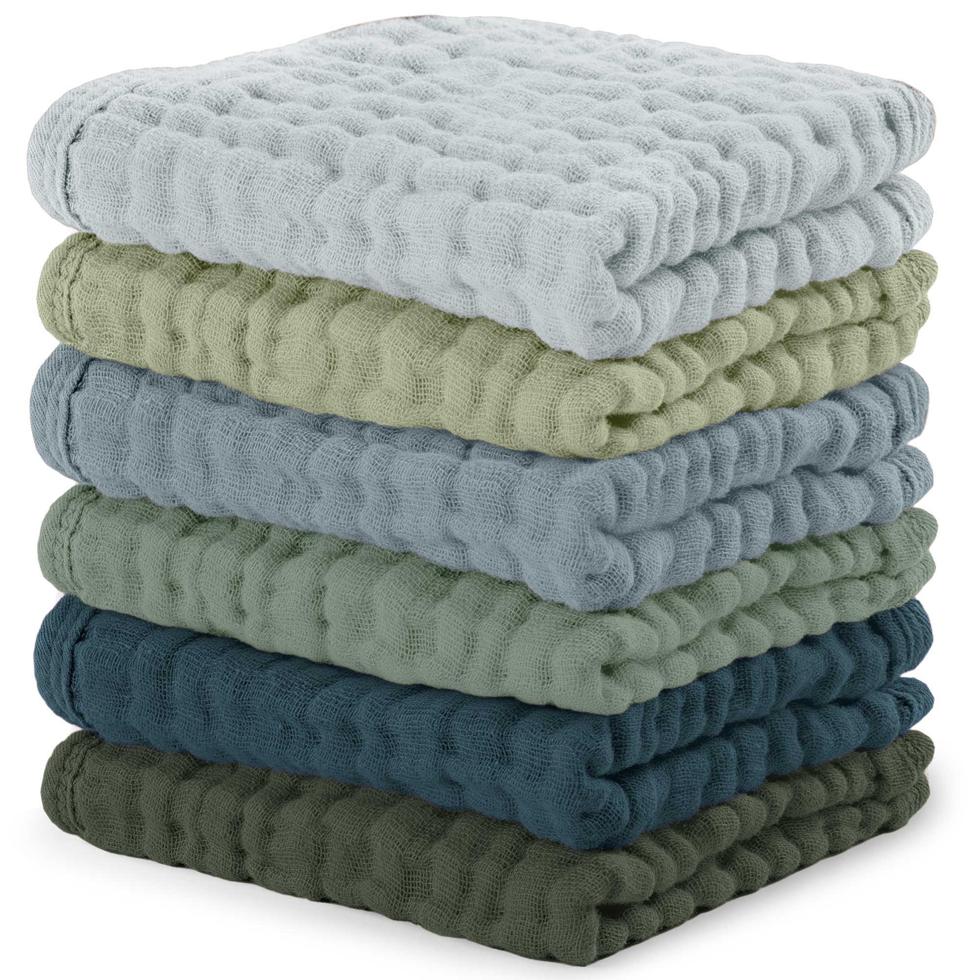 Comfy Cubs muslin washcloth close-up showing soft fabric for gentle newborn bath