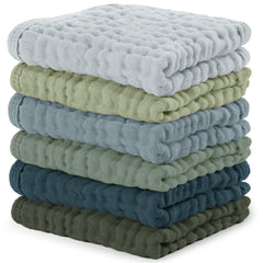 Comfy Cubs muslin washcloth close-up showing soft fabric for gentle newborn bath