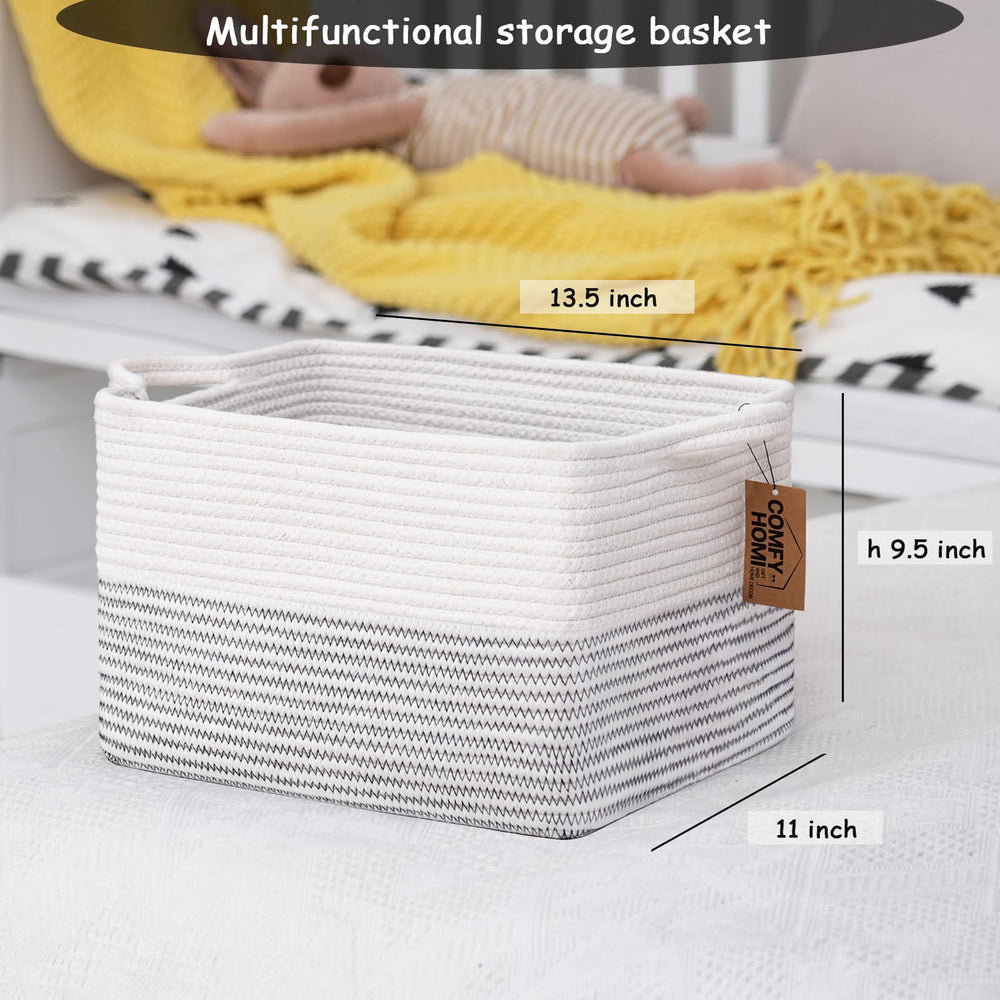 COMFY-HOMI stacked baskets demonstrating space-saving organization