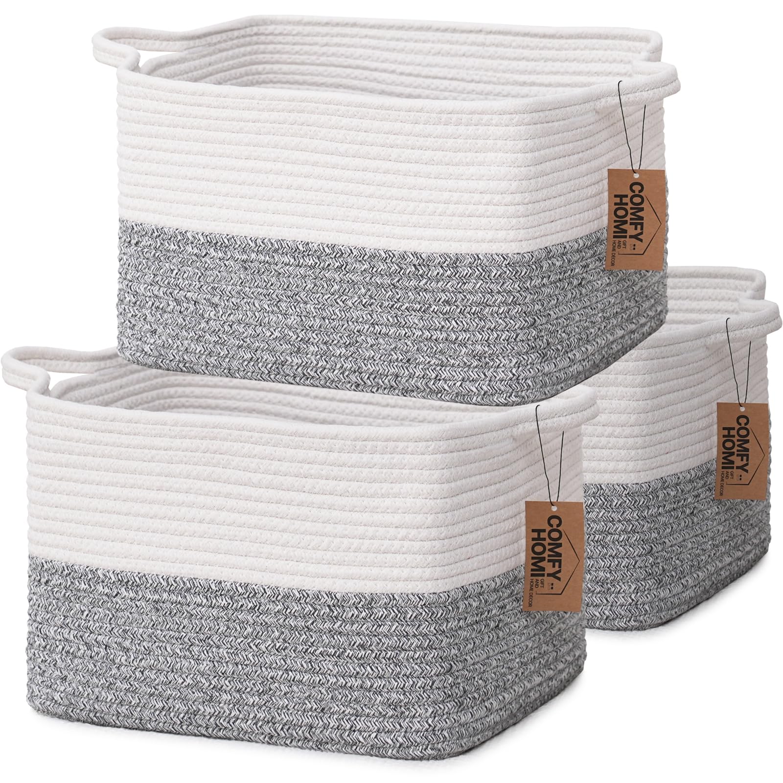 COMFY-HOMI 3-Pack rectangle front basket for organized storage
