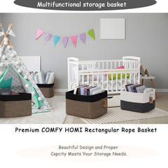 COMFY-HOMI baby gift basket stores nursery toys and essentials safely