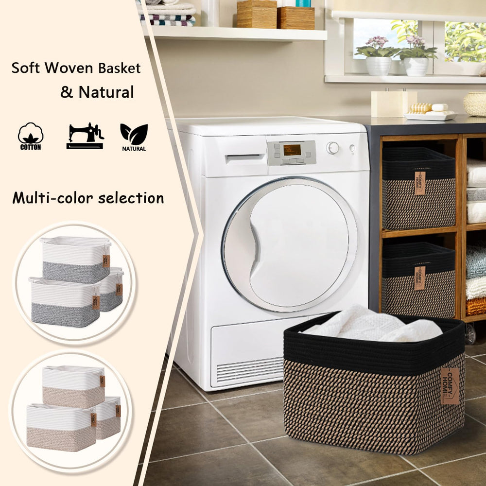 COMFY-HOMI basket stores dog toys neatly, keeping living room tidy