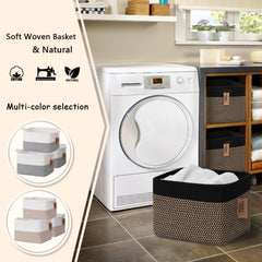 COMFY-HOMI basket stores dog toys neatly, keeping living room tidy
