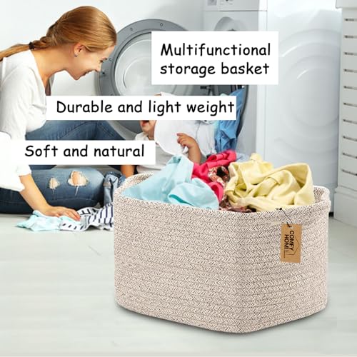 COMFY-HOMI nursery basket shows soft cotton rope texture for baby items