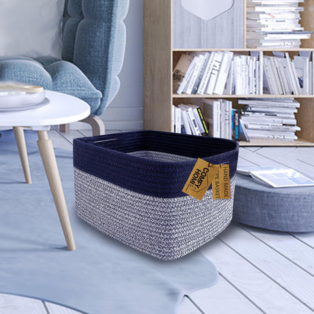 COMFY-HOMI 3PACK basket with handles easily transports toys or books.