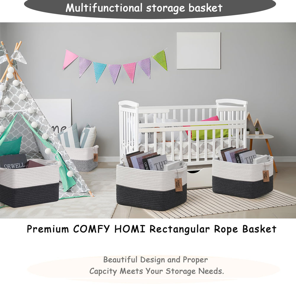 COMFY-HOMI 3-pack storage baskets for living room organization