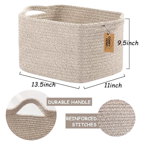 COMFY-HOMI basket used for toy storage on living room shelf